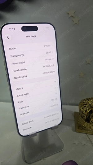 iPhone 17 White 256GB Baterie:100%.Pre  fix!