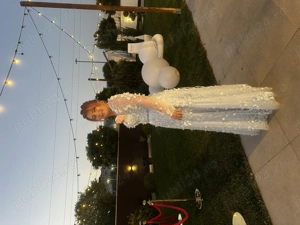 Rochie de seară   ocazie specială cu paiete și flori aplicate manual