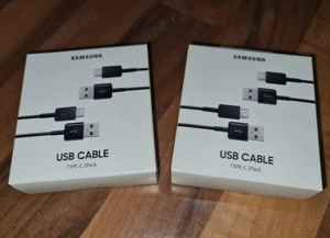 Set 2 cabluri originale Samsung USB A-USB C 1.5metri S 8 9 10 Note Tab