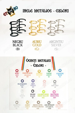 Caiete Mecanice A5 Cu Refill Rezerve Foi - Basic Negru si Detalii Metalice Colorate - imagine 5