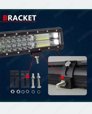 Led bar 23" 59cm 324w 3 randuri de led 7D Suv, Atv, Jeep gros rezistent !  - imagine 2