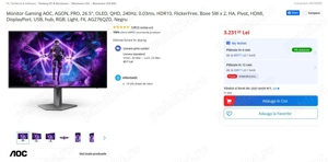 Monitor OLED 27  2K (2560x1440) 240Hz AGON PRO AG276QZD