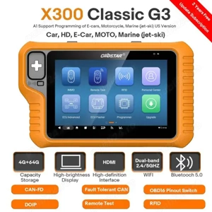 OBDSTAR X300 G3 Aparat Chei Auto / Moto / Camioane + KEY SIM + set Cabluri Motociclete. Neactivat. - imagine 3