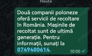 Service de recoltate