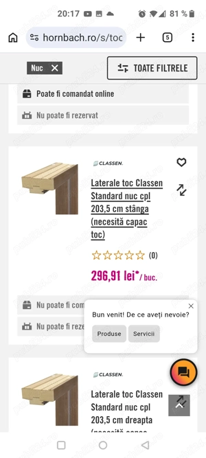 Vând uși MDF Classen cu toc lățime 80 deschidere stanga