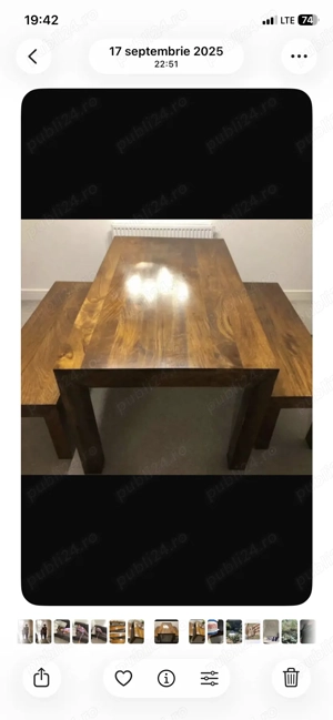 Masa de lemn masiv fara bancute