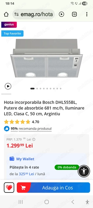 Vând Hotă Nouă Bosh