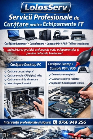 Cleaning  Curățare PC   Laptop   PS4   Imprimante