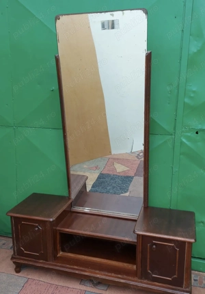 Comoda Vintage cu oglinda; Toaleta de machiaj; Bancuta
