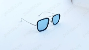 Ochelari de soare Dita Flight Polarizati - Rama argintie Lentile albastre