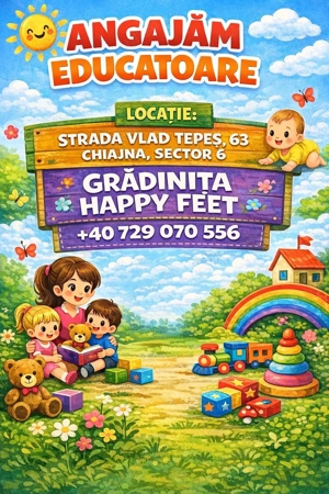 Ne cautăm colega la gradinita Happy Feet, Chiajna