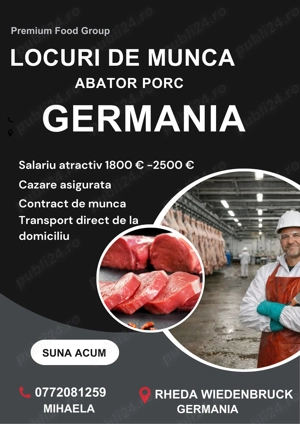 Angajari Abator GERMANIA - fara experienta