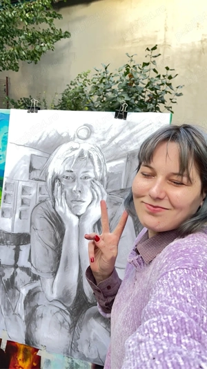 Desen in carbune natural de mare dimensiune