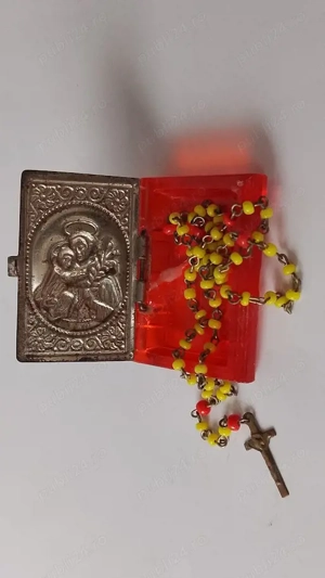 Metanier   Rozariu Vintage Sfântul Anton de Padova, Cutiuță Tip Carte  