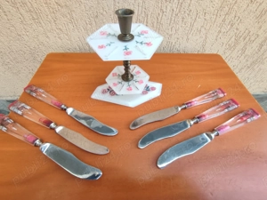 Set cuțite plexic cu trandafiri  - imagine 4