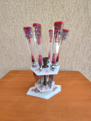 Set cuțite plexic cu trandafiri 