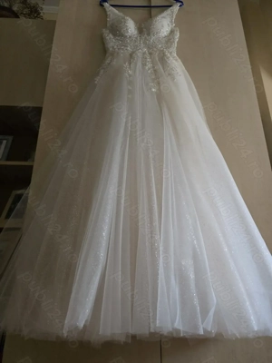 Rochie mireasa ivory-cappuccino - imagine 5