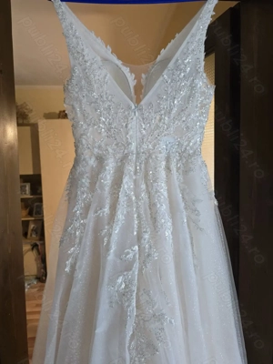 Rochie mireasa ivory-cappuccino - imagine 3