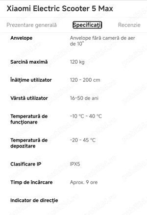 Trotineta Xiaomi 5 max autonomie de 60km si viteza de 25km h. - imagine 4