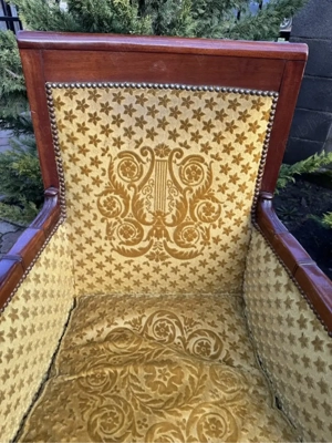 Set 2 fotolii empire din lemn masiv   tapiterie catifea