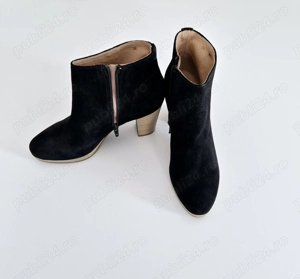 Ghete piele intoarsa neagra marime 36 - imagine 3