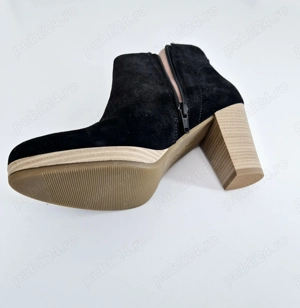 Ghete piele intoarsa neagra marime 36 - imagine 5