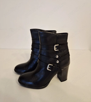 Ghete piele neagra marime 36 - imagine 5