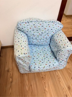 Fotoliu copii din burete cu cadru din lemn