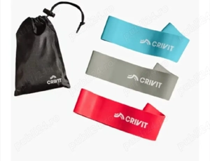 Set 3 Benzi Elastice Crivit,3 Niveluri De Dificultate,Pentru Antrenament,Sala,Yoga,Fitness,Latex,Nou