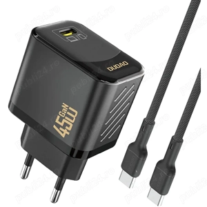 set incarcator 45w super fast charge adaptor priza typec + cablu type c - type c , noi sigilate