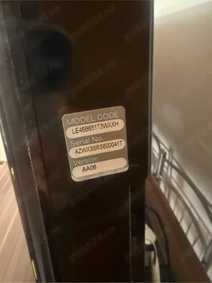Vând televizor Samsung (model LE46B651), diagonală mare de 116 cm