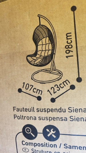 Fotoliu suspendat materiale premium - imagine 3