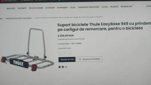 Suport biciclete prindere pe carlig remorcare + geanta Thule EasyBag - imagine 5