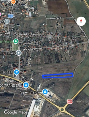 tTeren intravilan in comuna Carcea 4100mp-33euro mp