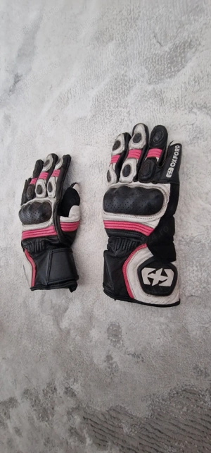 Mănuși de motocicletă Oxford RP-5 2.0 pentru femei, alb-negru-roz - imagine 4