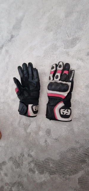 Mănuși de motocicletă Oxford RP-5 2.0 pentru femei, alb-negru-roz - imagine 2