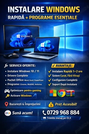 Instalare Windows Rapidă + Programe Esențiale