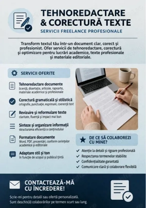 Tehnoredactare, corectură texte și redactare lucrări   rapid și profesionist