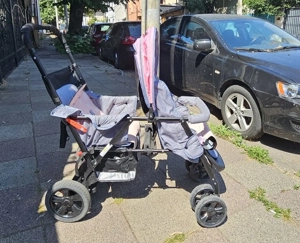 Carucior Tandem pentru 2 copii, pliabil