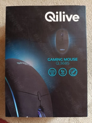 Mouse Gaming QILIVE  Q.3685, 4000 DPI, RGB, cablu USB 1,8 m - NOU, SIGILAT