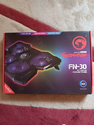 Vând Cooling PAD Cooler Laptop 17" Gaming MARVO FN-30 Scorpion Blue - NOU, NEFOLOSIT