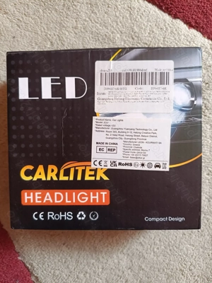 Becuri Auto LED cu Lupă H7 CARLITEK 12V, 2x30W (putere reală), 6000K (alb rece), HIGH POWER - NOU - imagine 2