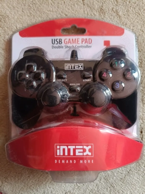 Vând GamePad cu Vibrații (Double Shock) INTEX IT-GP02B pentru Laptop, PC - NOU, SIGILAT