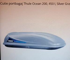 Vand Cutie portbagaj Thule Ocean 200,450L,Silver Grey,Stare Nou - imagine 2