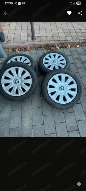 Set 4 Roți Tablă BMW 16" - Anvelope M+S 195/55 R16 (2016) - imagine 2