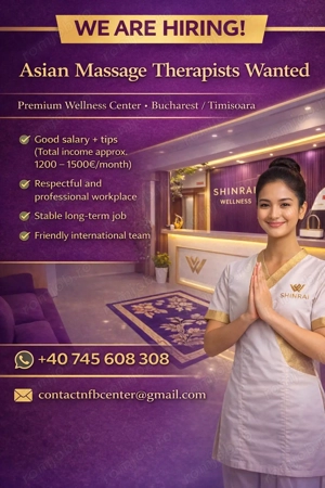 JOB OPPORTUNITY   Asian Massage Therapist | Bucharest   Timișoara
