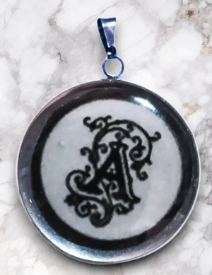 Pandantiv Monograma "A"   Inox și Rășină