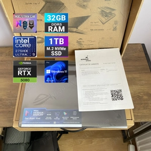 NOU-ASUS ROG G18 2025,RTX5080,Intel Ultra 9, 32GB,1TB, garanție 3 ani