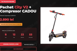 PACHET COMPLET: Trotineta Electrica Dakor City V2 +Compresor CR2 CADOU