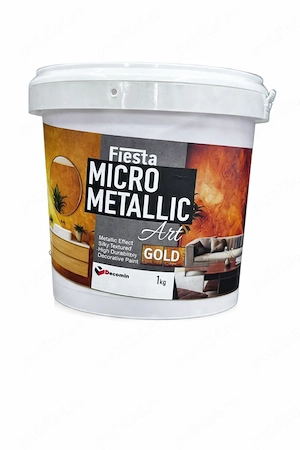 Vopsea Decorativa Efect Metalic Micro Metallic Art 1 kg Finisaj Premium Auriu pentru Pereti Interior